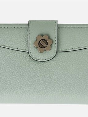 Mint Green Floral Snaplock Wallet